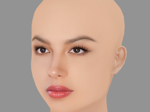 Olivia Rodrigo Head - No Hair - Low poly head for game 3D Model