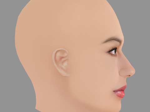 Olivia Rodrigo Head - No Hair - Low poly head for game 3D Model