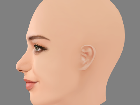 Peyton List Head - No Hair - Low poly head for game 3D 모델