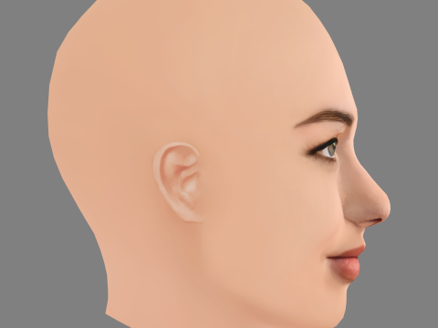 Peyton List Head - No Hair - Low poly head for game 3D 모델