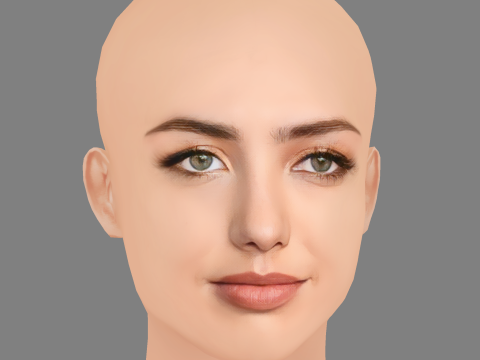 Peyton List Head - No Hair - Low poly head for game 3D 모델