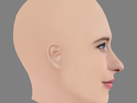 Rachel Brosnahan Head - No Hair - Low poly head for game Model 3D