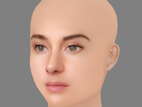 Shailene Woodley Head - No Hair - Low poly head for game 3Dモデル