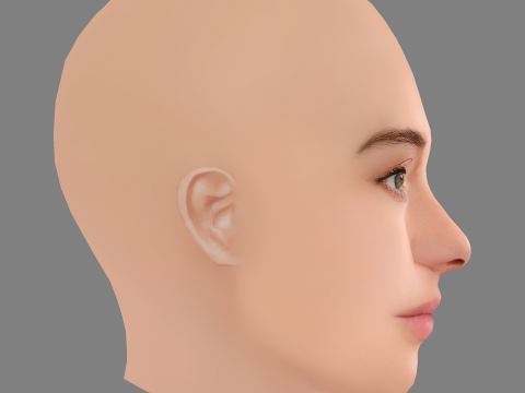 Shailene Woodley Head - No Hair - Low poly head for game 3Dモデル