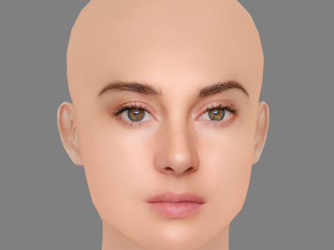 Shailene Woodley Head - No Hair - Low poly head for game 3Dモデル