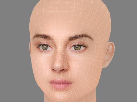 Shailene Woodley Head - No Hair - Low poly head for game 3Dモデル