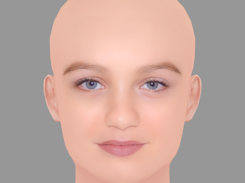 Stefania LaVie Owen Head - No Hair - Low poly head for game Modelo 3D