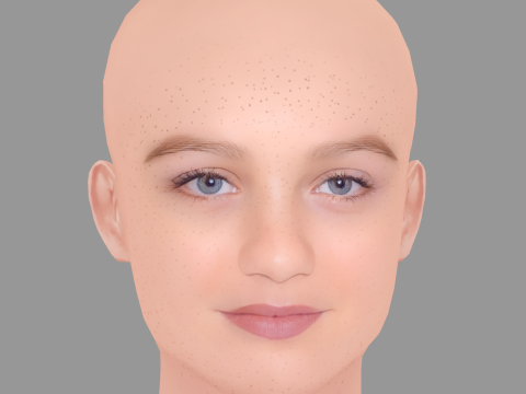 Stefania LaVie Owen Head - No Hair - Low poly head for game Modelo 3D