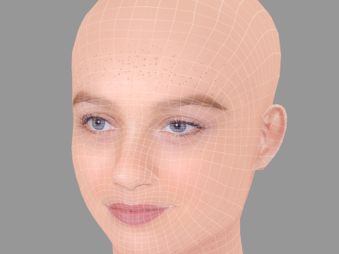 Stefania LaVie Owen Head - No Hair - Low poly head for game Modelo 3D