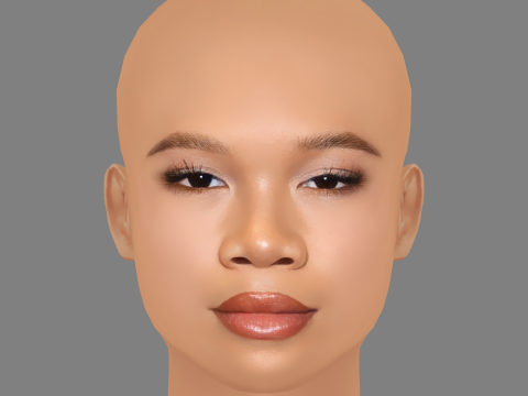 Storm Reid Head - No Hair - Low poly head for game Modello 3D