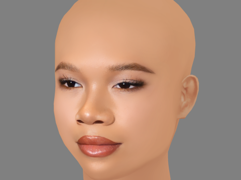 Storm Reid Head - No Hair - Low poly head for game Modello 3D