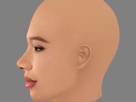 Storm Reid Head - No Hair - Low poly head for game Modello 3D