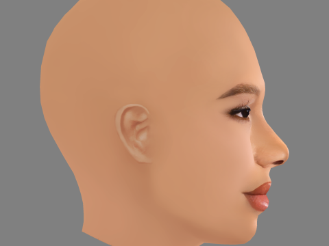 Storm Reid Head - No Hair - Low poly head for game Modello 3D