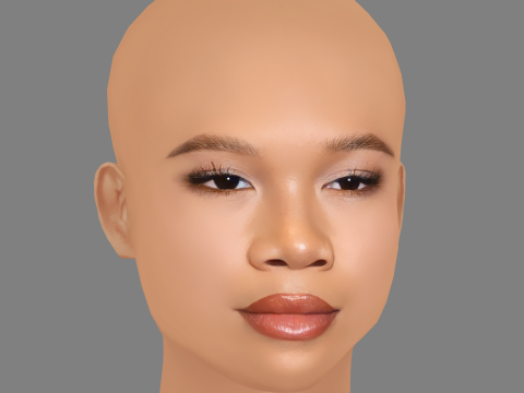 Storm Reid Head - No Hair - Low poly head for game Modello 3D