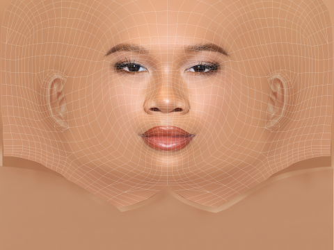 Storm Reid Head - No Hair - Low poly head for game Modello 3D