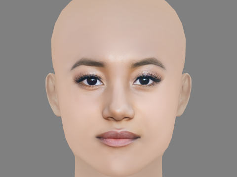 Sydney Park Head - No Hair - Low poly head for game 3D 模型