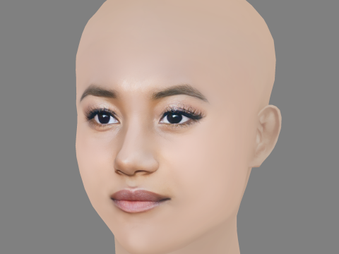 Sydney Park Head - No Hair - Low poly head for game 3D 模型