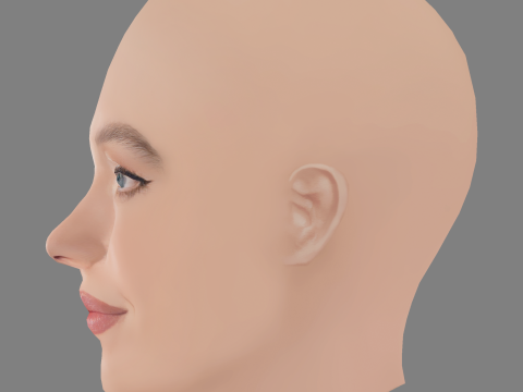 Sydney Sweeney Head - No Hair - Low poly head for game Modèle 3D