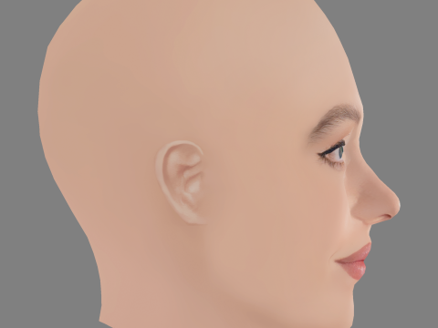 Sydney Sweeney Head - No Hair - Low poly head for game Modèle 3D