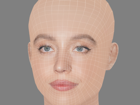 Sydney Sweeney Head - No Hair - Low poly head for game Modèle 3D