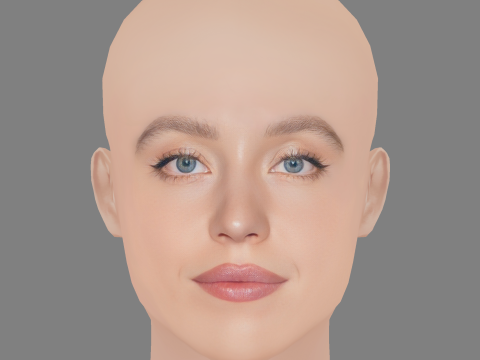 Sydney Sweeney Head - 无头发 - 低聚游戏头 3D 模型