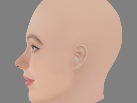 Sydney Sweeney Head - 无头发 - 低聚游戏头 3D 模型