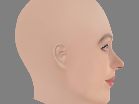 Sydney Sweeney Head - 无头发 - 低聚游戏头 3D 模型