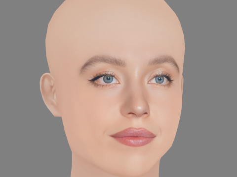 Sydney Sweeney Head - 无头发 - 低聚游戏头 3D 模型
