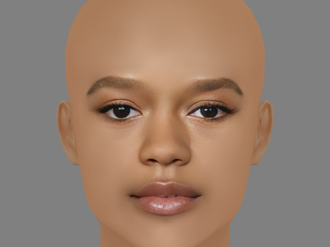 Taylor Russell Head - No Hair - Low poly head for game Modelo 3D