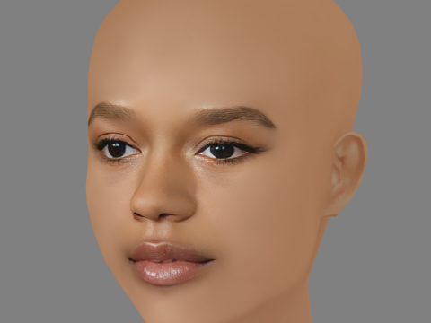 Taylor Russell Head - No Hair - Low poly head for game Modelo 3D