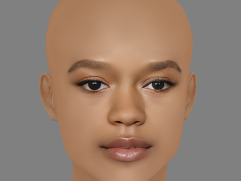 Taylor Russell Head - No Hair - Low poly head for game Modelo 3D
