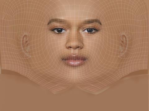 Taylor Russell Head - No Hair - Low poly head for game Modelo 3D