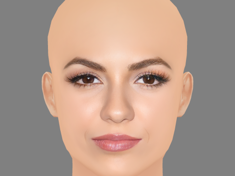 Victoria Justice Head - No Hair - Low poly head for game 3D Model