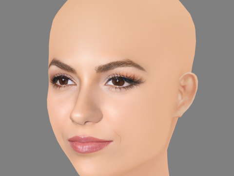 Victoria Justice Head - No Hair - Low poly head for game 3D Model