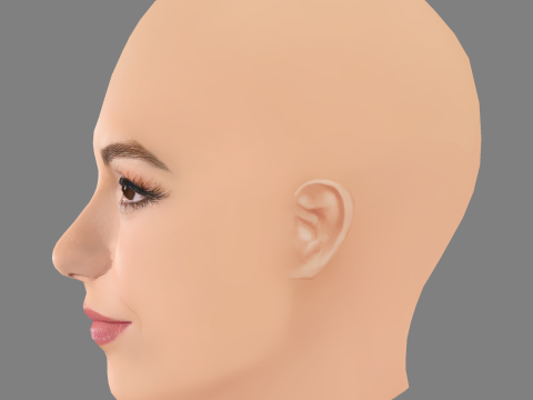Victoria Justice Head - No Hair - Low poly head for game 3D Model