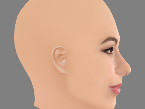 Victoria Justice Head - No Hair - Low poly head for game 3D Model