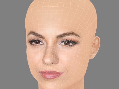 Victoria Justice Head - No Hair - Low poly head for game 3D Model