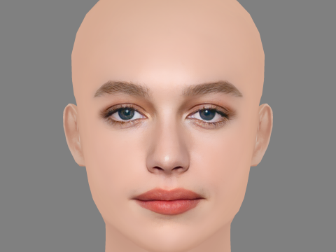 Victoria Pedretti Head - No Hair - Low poly head for game 3D Model