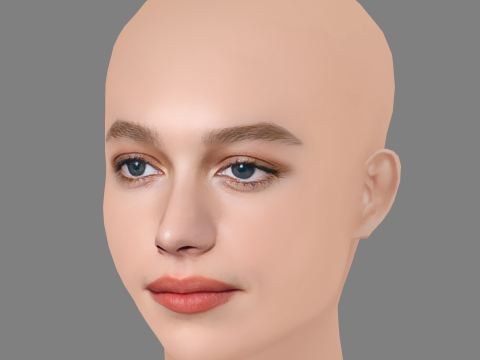 Victoria Pedretti Head - No Hair - Low poly head for game 3D Model