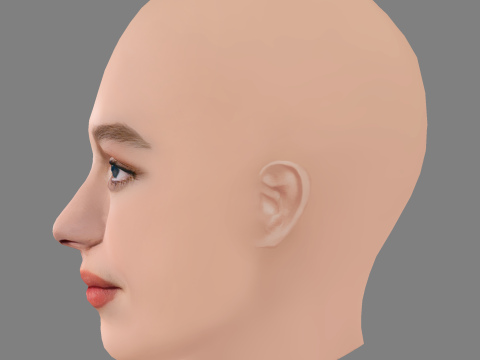 Victoria Pedretti Head - No Hair - Low poly head for game 3D Model