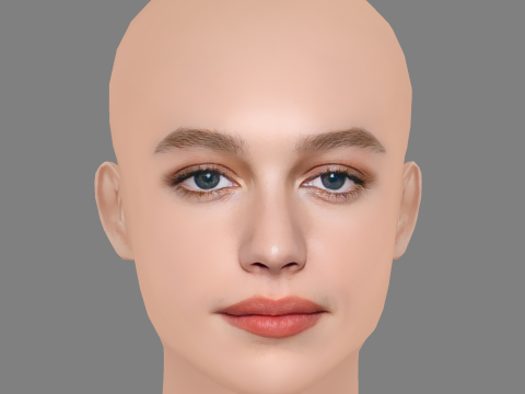 Victoria Pedretti Head - No Hair - Low poly head for game 3D Model