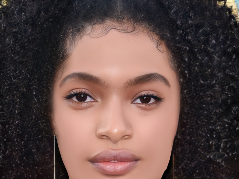 Yara Shahidi Head - No Hair - Low poly head for game 3D-Modell