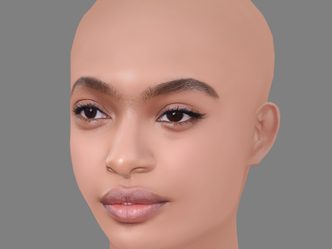 Yara Shahidi Head - No Hair - Low poly head for game 3Dモデル