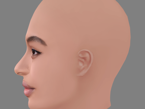Yara Shahidi Head - No Hair - Low poly head for game 3Dモデル