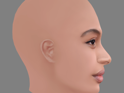 Yara Shahidi Head - No Hair - Low poly head for game 3Dモデル