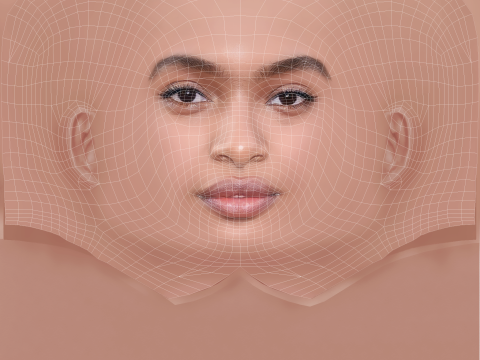 Yara Shahidi Head - No Hair - Low poly head for game 3Dモデル