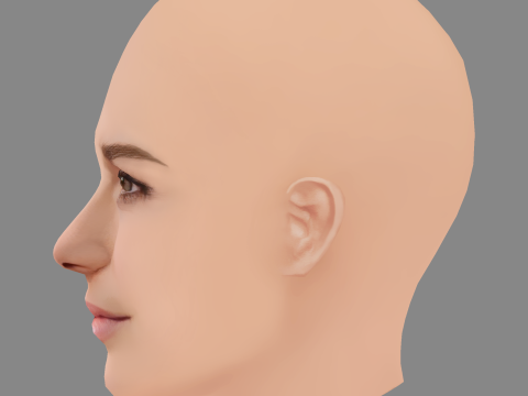 Zoey Deutch Head - No Hair - Low poly head for game 3D मॉडल