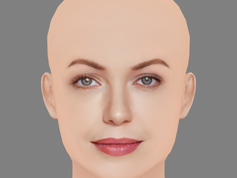 Connie Nielsen Head - No Hair - Low poly head for game 3D Модель