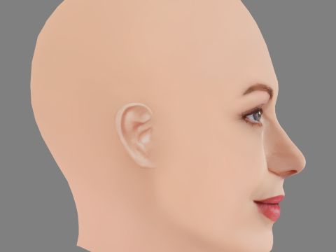 Connie Nielsen Head - No Hair - Low poly head for game 3D Модель