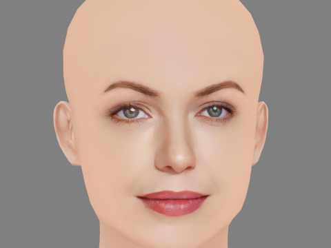 Connie Nielsen Head - No Hair - Low poly head for game 3D Модель